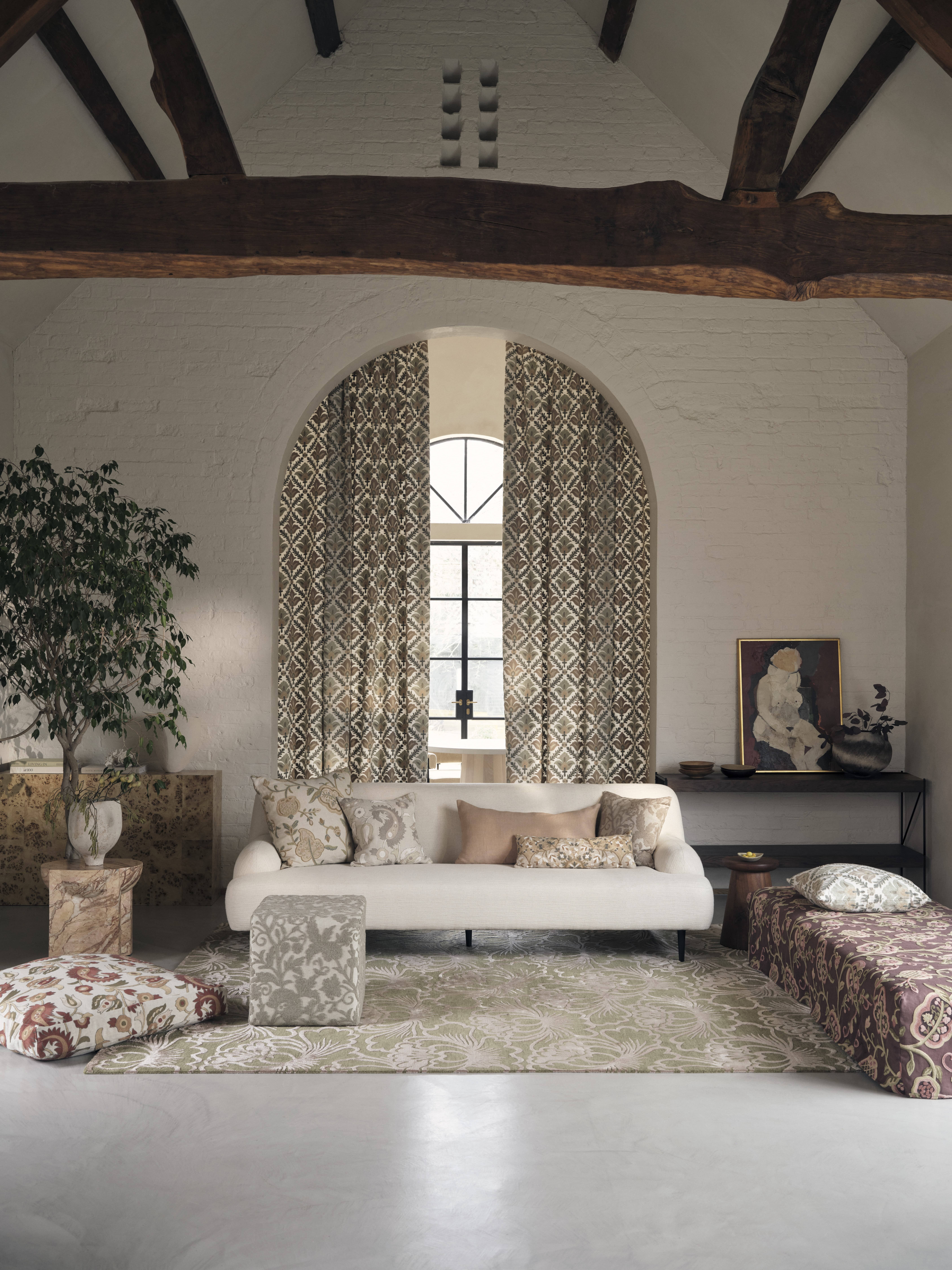 Warwick Fabrics Ferahan Fabric / Flax