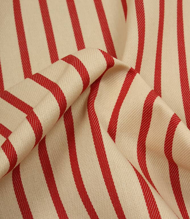 Riviera Stripe Outdoor Fabric / Red