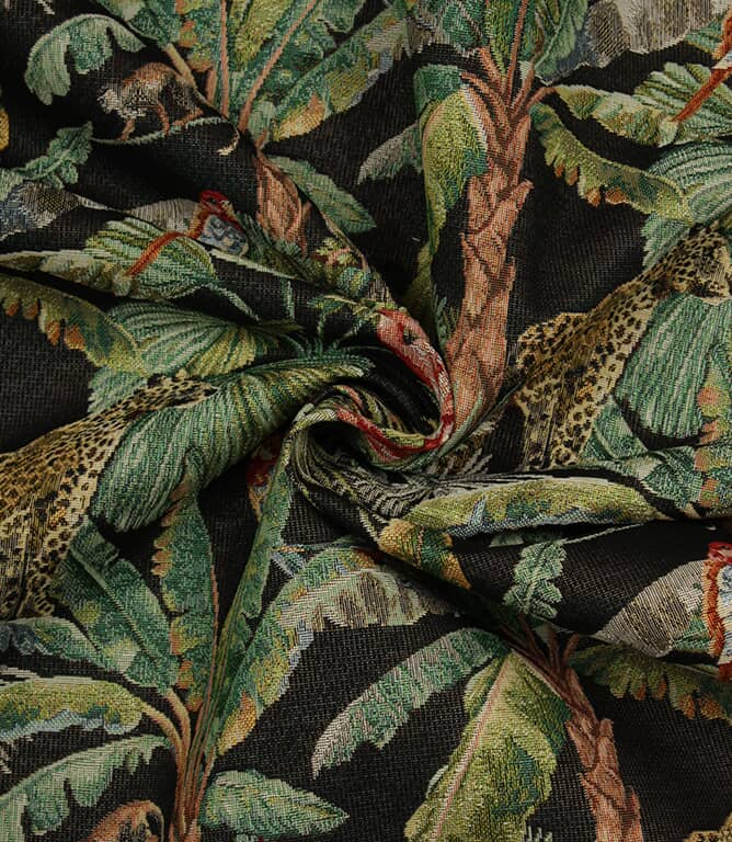 Monkey Tapestry Outdoor Fabric / Black