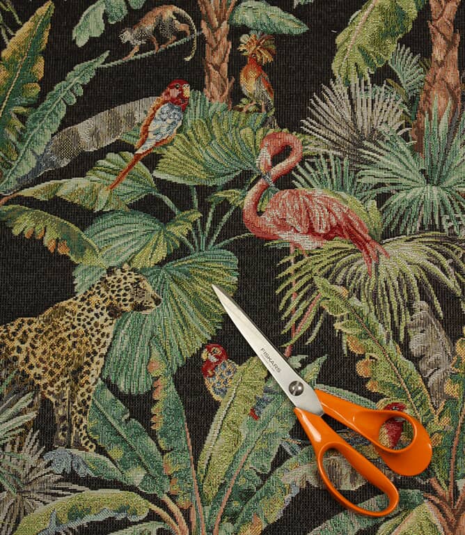 Monkey Tapestry Outdoor Fabric / Black