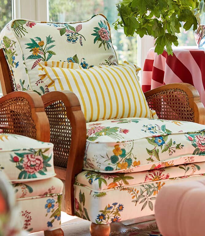 Harlequin Ribbon Stripe Fabric / Citrine