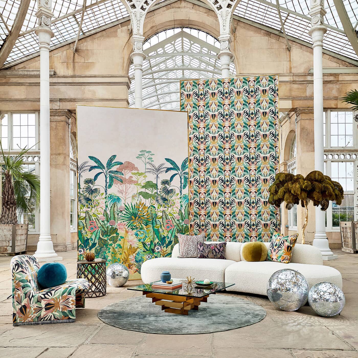 Harlequin Melora Fabric / Positano / Succulent / Amber Light