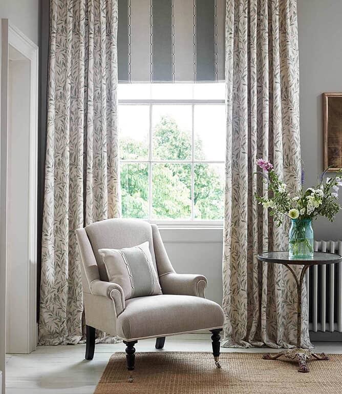 Sanderson Osier Fabric / Wedgwood / Silver