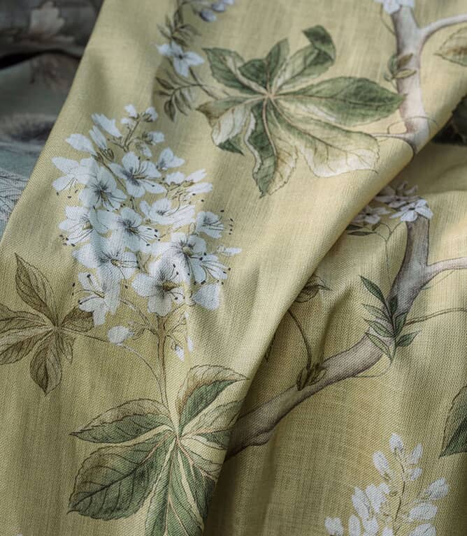 Sanderson Chestnut Tree Fabric / Lemon / Lettuce