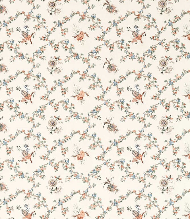 Sandstone / Woad Trelliage Fabric