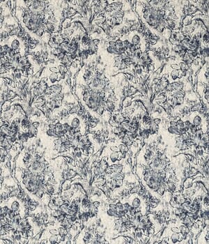 Fringed Tulip Toile Fabric / Woad Fringed Tulip Toile Fabric / Woad