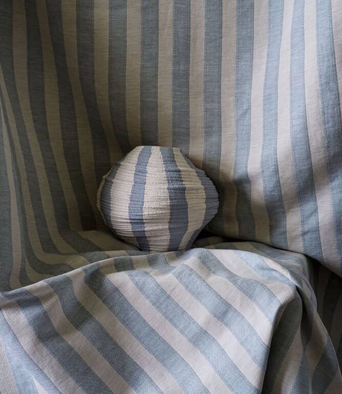 Sanderson Sorilla Stripe Fabric / Delft / Linen