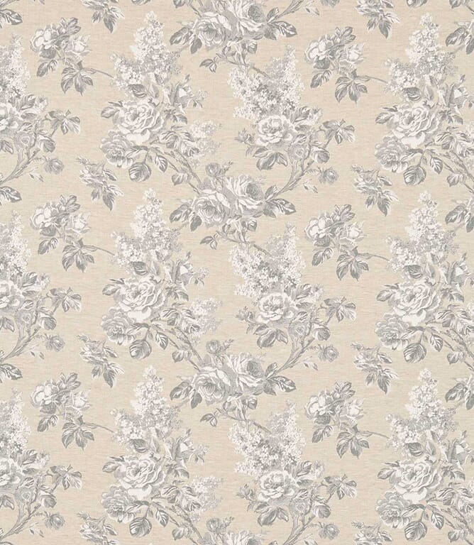 Silver / Linen Sorilla Damask Fabric
