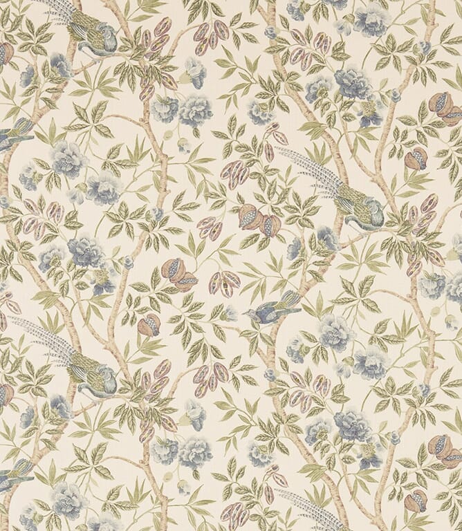 Blue / Ivory Abbeville Fabric