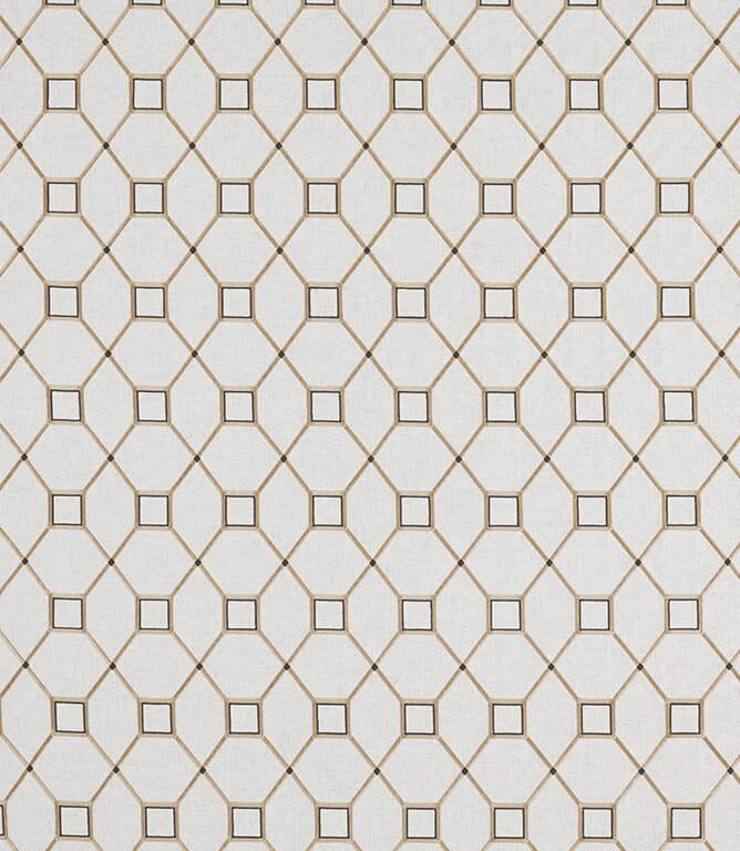 Charcoal / Gold Baroque Trellis Fabric