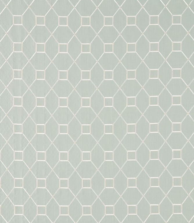 Wedgwood / Chalk Baroque Trellis Fabric