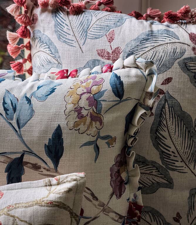 Sanderson Sissinghurst Fabric / Indigo / Ruby