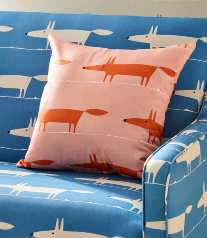 Scion Midi Fox Fabric / Milkshake / Rose