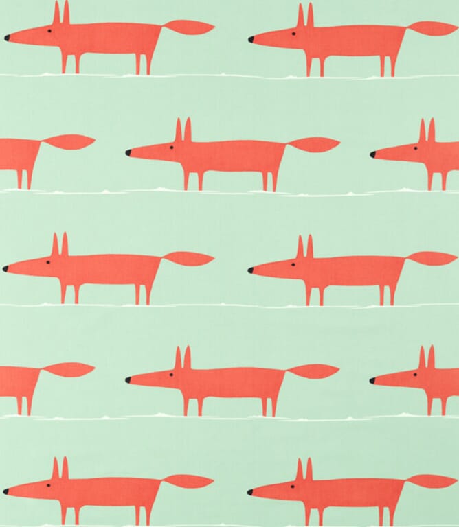 Sage / Poppy Mr Fox Fabric