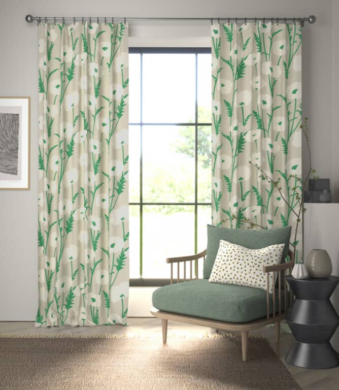 Scion Poppy Pop Fabric / Parchment / Gecko