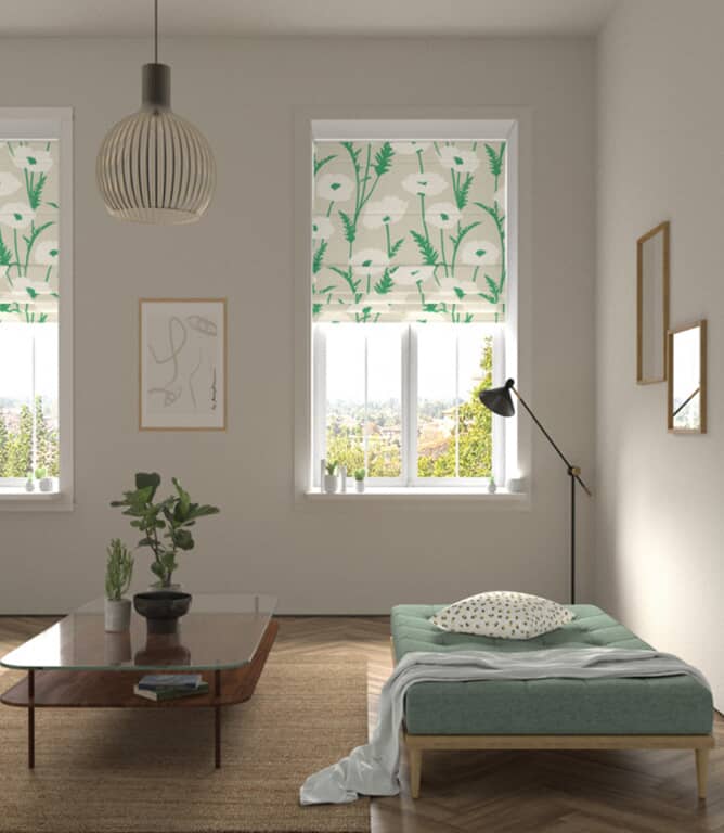 Scion Poppy Pop Fabric / Parchment / Gecko