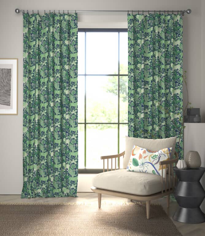 Scion Rumble In The Jungle Fabric / Midnight / Mint Leaf