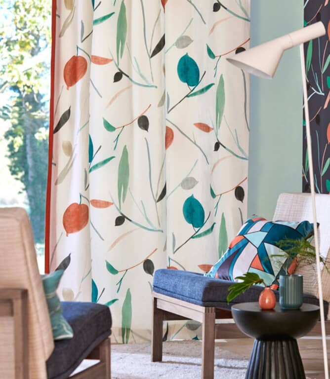 Scion Oxalis Fabric / Pimento / Marine