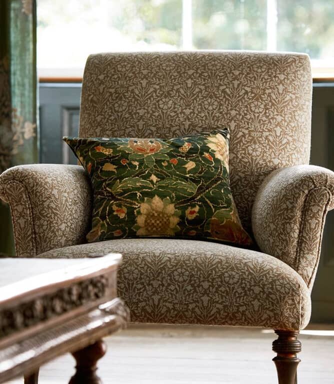 Morris & Co Bellflowers Weave Fabric / Mineral Blue