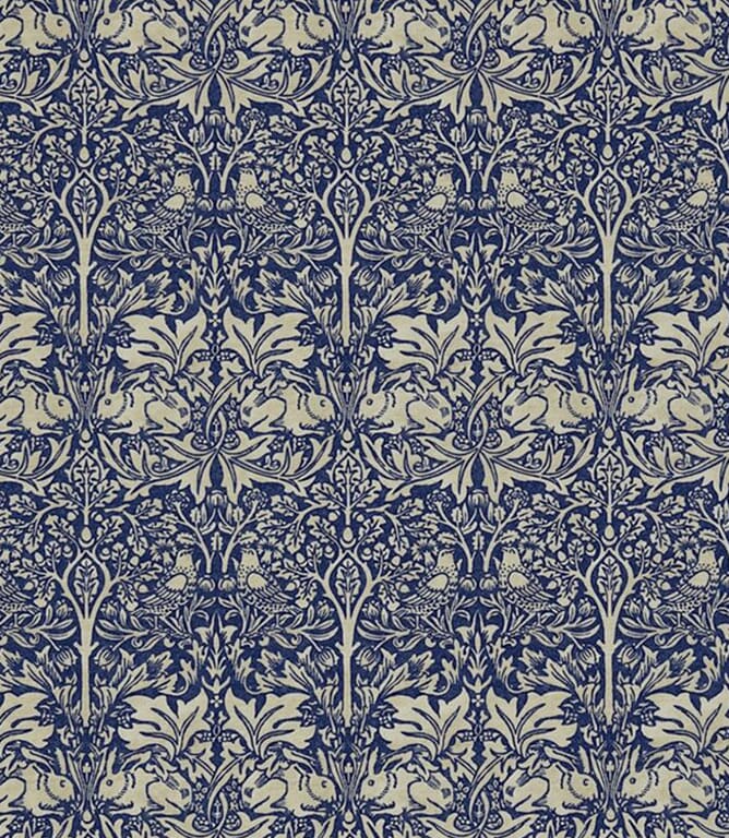 Indigo / Vellum Brer Rabbit Fabric