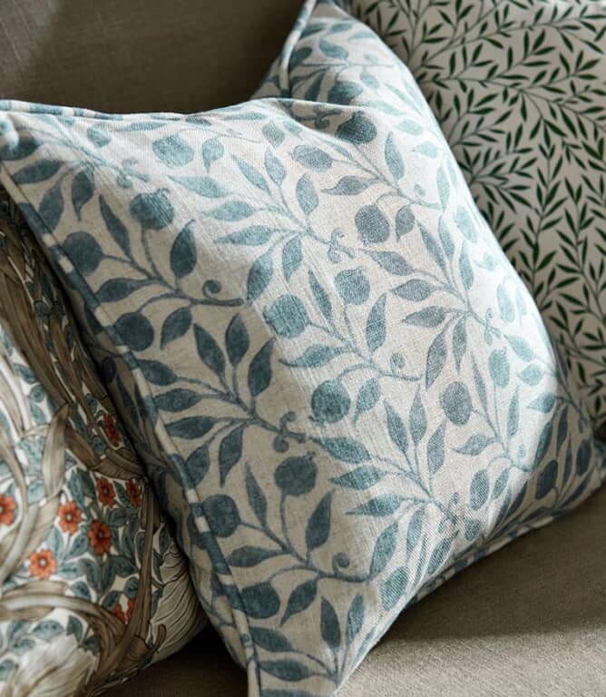 Morris & Co Rosehip Fabric / Mineral Blue