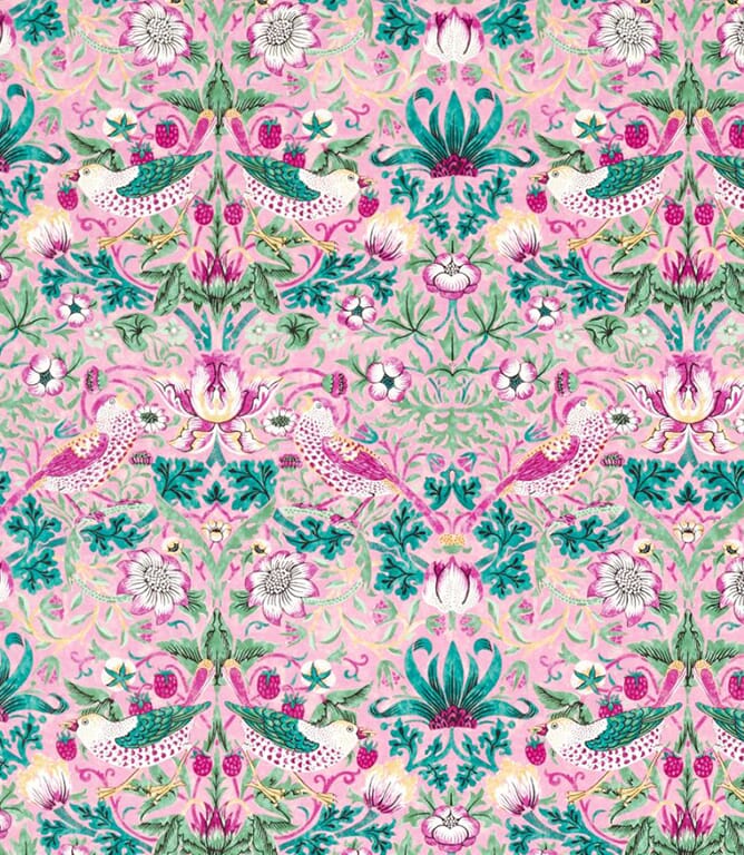 Miami Strip Strawberry Thief Fabric