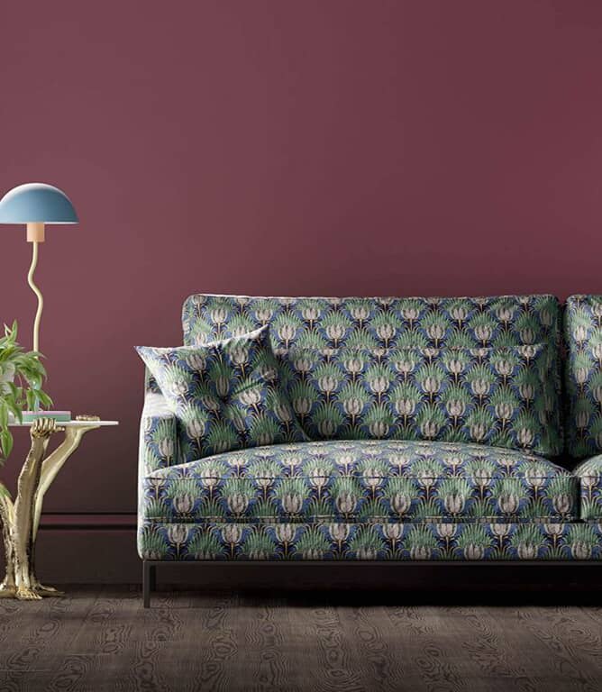 Morris & Co Tulip & Bird Fabric / Goblin Green & Raven