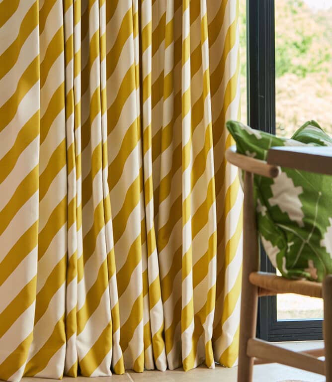 Harlequin Paper Straw Stripe Fabric / Citrine