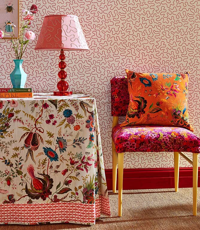 Harlequin Wonderland Floral Fabric / Amber / Lapis / Ruby