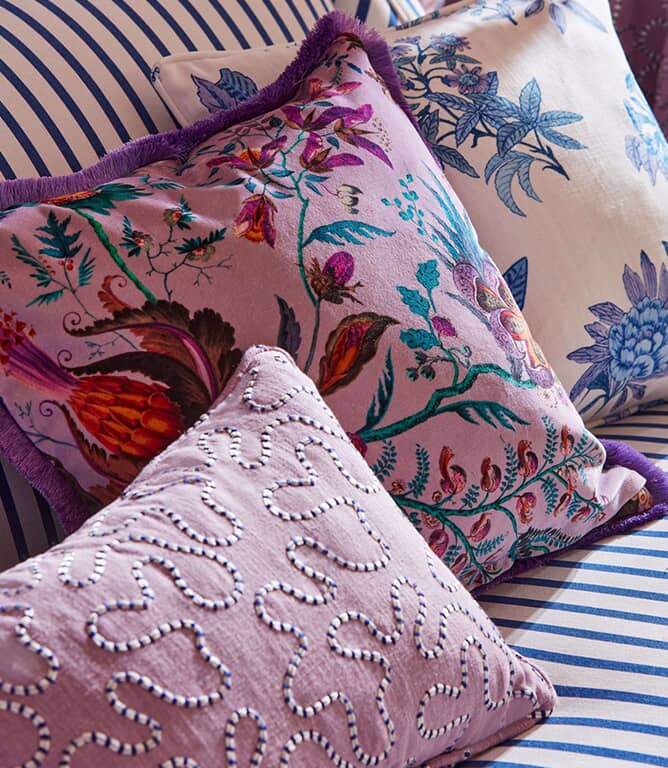 Harlequin Wonderland Floral Fabric / Amber / Lapis / Ruby