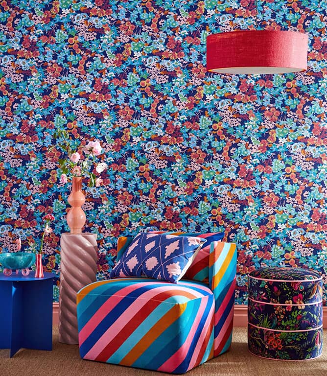 Harlequin Wonderland Floral Fabric / Sapphire / Spinel / Emerald