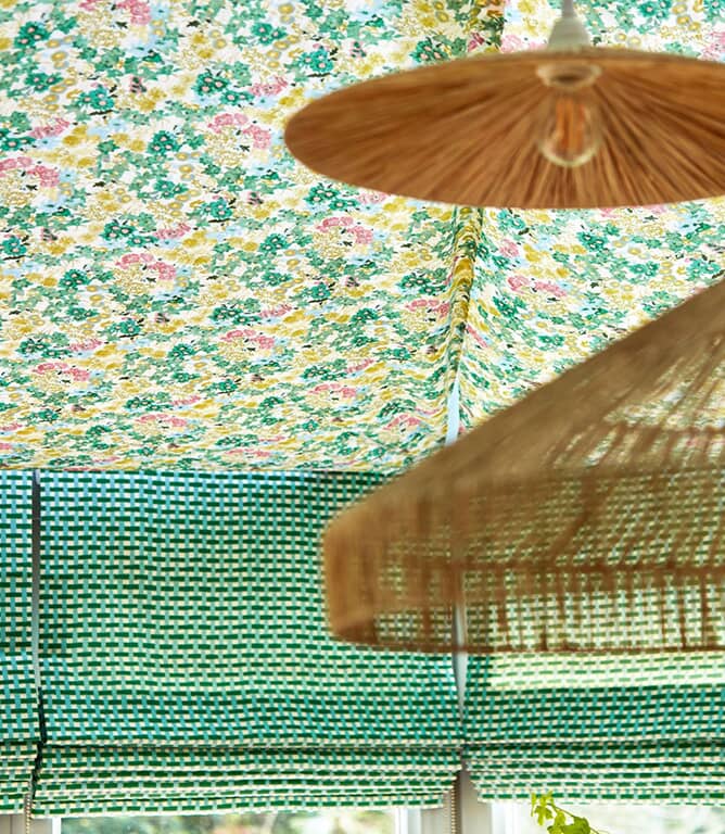 Harlequin Basket Weave Fabric / Emerald / Aquamarine