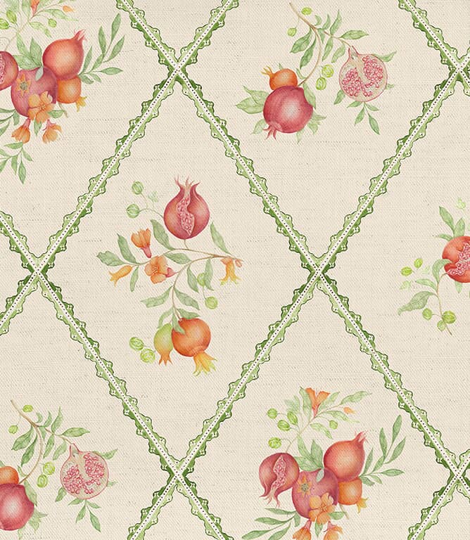 Pomegranate Trellis Fabric / Cream