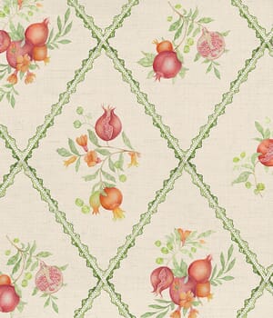 Pomegranate Trellis Fabric / Cream Pomegranate Trellis Fabric / Cream