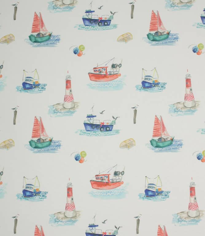 Seaside Sailboats Outdoor Fabric / Multi