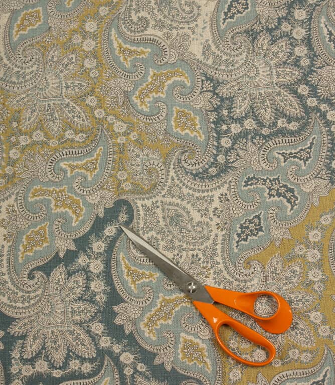 Paisley Garden Fabric / Duck Egg / Indigo