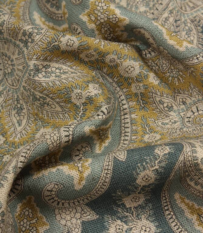 Paisley Garden Fabric / Duck Egg / Indigo