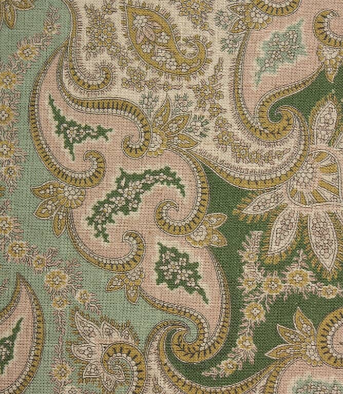 Paisley Garden Fabric / Green / Gold