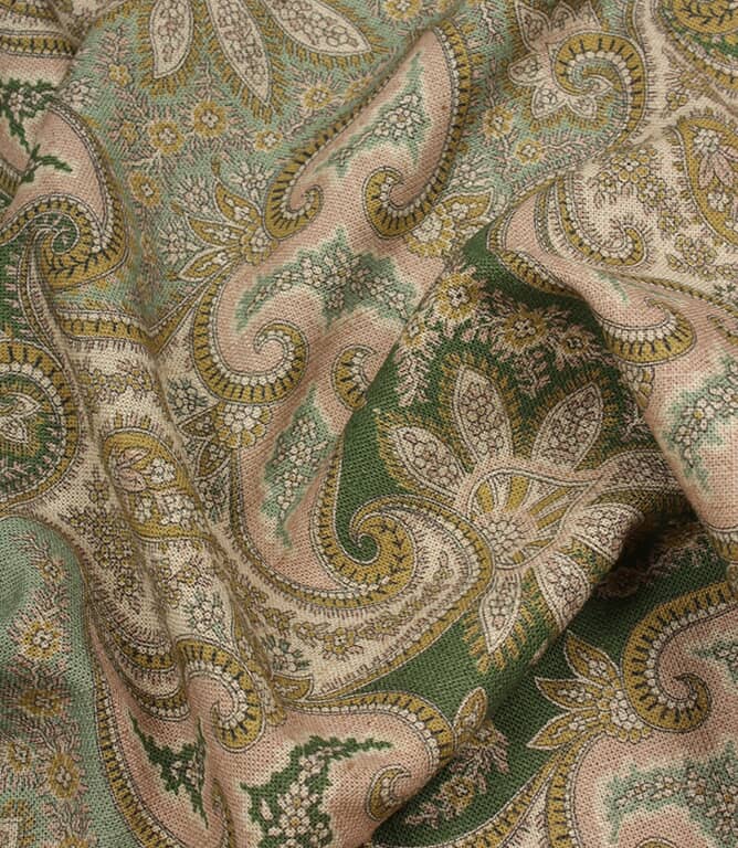 Paisley Garden Fabric / Green / Gold