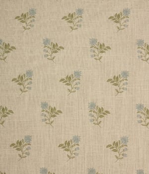Meadow Blossom Fabric / Steel Blue / Sage Green Meadow Blossom Fabric / Steel Blue / Sage Green
