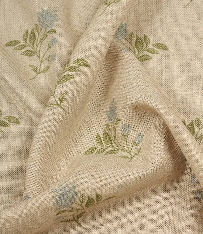 Meadow Blossom Fabric / Steel Blue / Sage Green