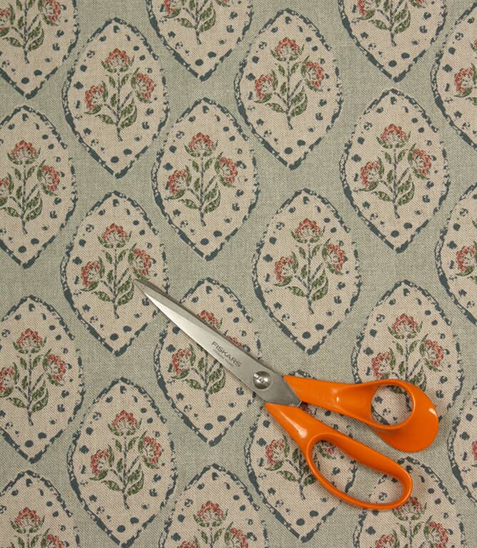 Fleur De Lune Fabric / Duck Egg