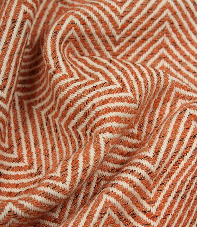 Kingham Herringbone Fabric / Terracotta