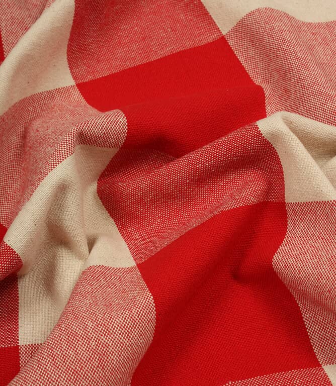Aldsworth Chunky Check Fabric / Red