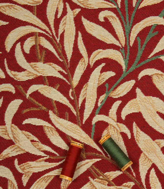 William Morris  Willow Bough Tapestry Fabric / Crimson