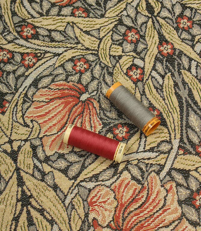 William Morris  Pimpernel Tapestry Fabric / Russet