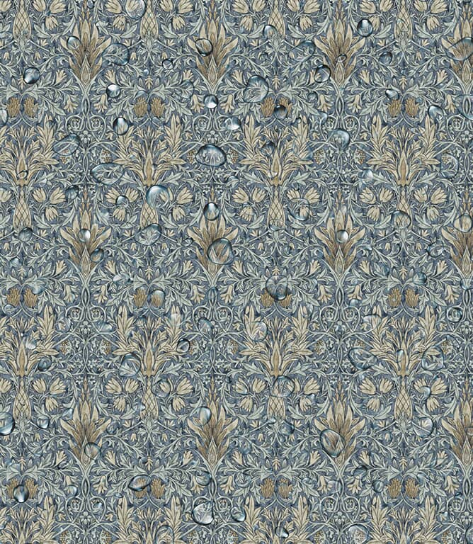 William Morris  Snakeshead Oilcloth Fabric / Denim
