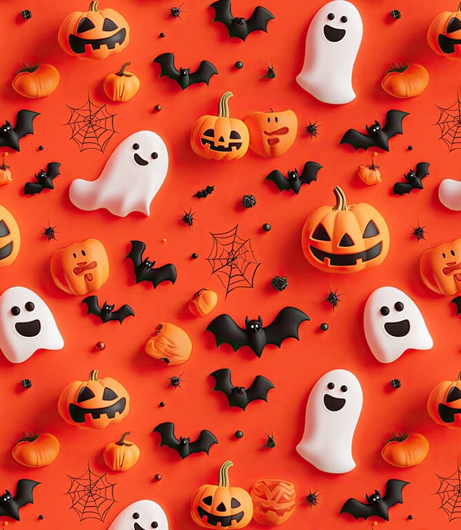 Ghoul Gang Fabric / Orange