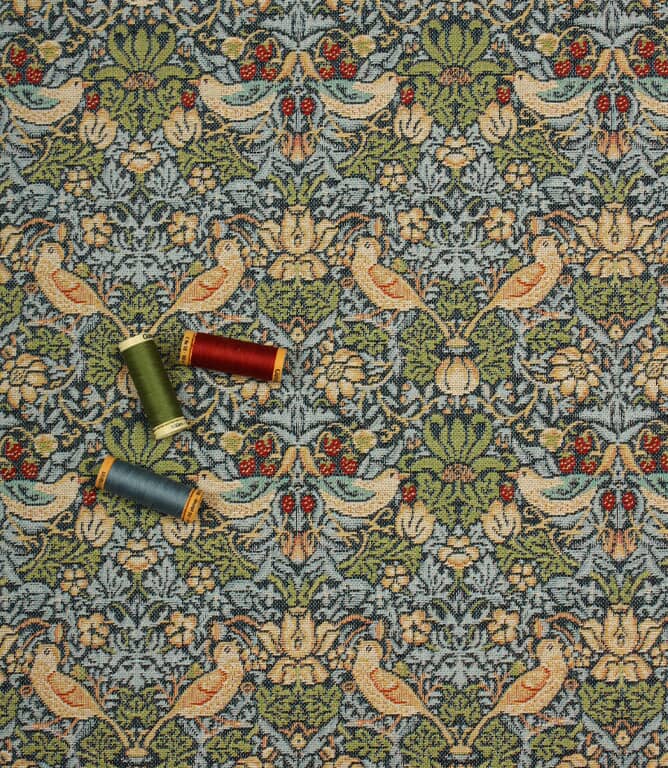 William Morris  Strawberry Thief Tapestry Mini Fabric / Navy