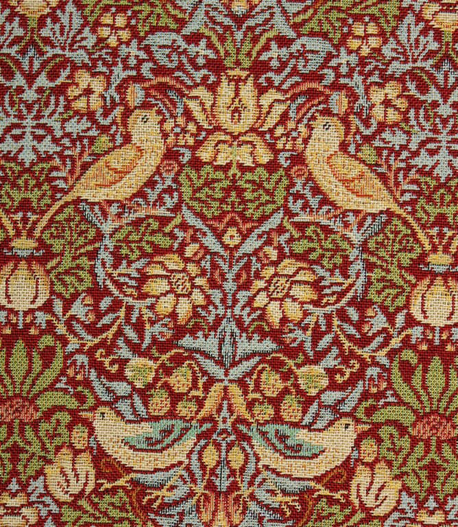 William Morris  Strawberry Thief Tapestry Mini Fabric / Wine